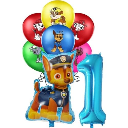 Paw Patrol Toys Balloons Figure Chase Marshall Rubble Pupply Foil Balloon Boys Girls Birthday Party Room Deco Gifts For Children