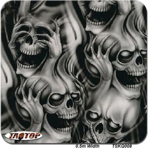 ITAATOP Decorative Material 5Square Width 0.5M TSH008 Skull Pattern Wholesale Hydrographic Films