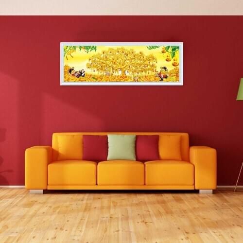 5D Money Tree Diamond Embroidery Cross Stitch Scenery Diamond Painting Full Square Round Drill Rhinestone Pictures Home Decor