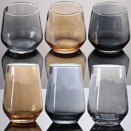 Creative crystal glass stained whisky glass beer juice milk glass European domestic water glass cup