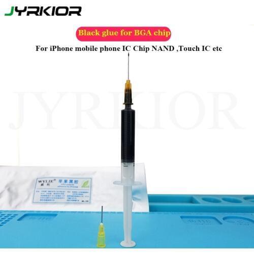Jyrkior Mainboard IC Chip Under Repair Black Glue For iPhone BGA Chip CPU HDD NAND Touch IC Bottom Seal Black Adhesive