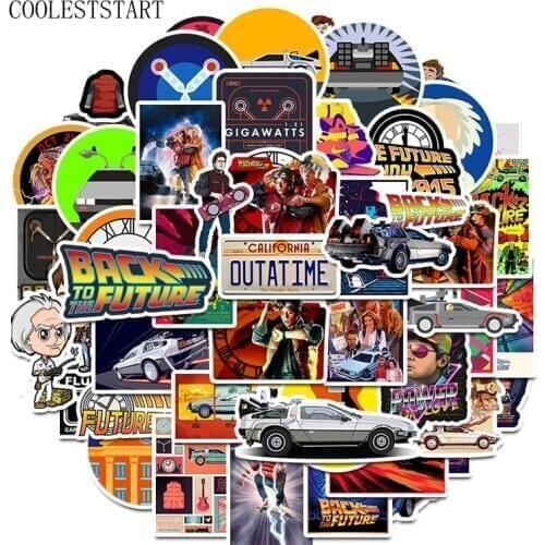 10/50Pcs Classic Movie Back To The Future Stickers For Luggage Laptop Motorcycle Skateboards DIY Art Painting photo Stickers