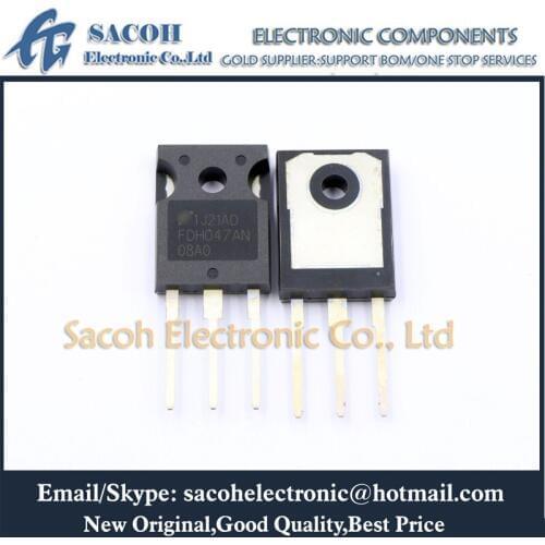 Free Shipping 10Pcs FDH047AN08A0 FDH047AN or FDH047N10 or FDH038AN08A1 TO-247 80A 75V N-Channel PowerTrench MOSFET