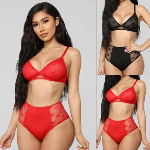 New Women Ladies Bra Cropped Lace Bustier Floral Bralette Bralet Bra Top Tank Underwear Set Black Red