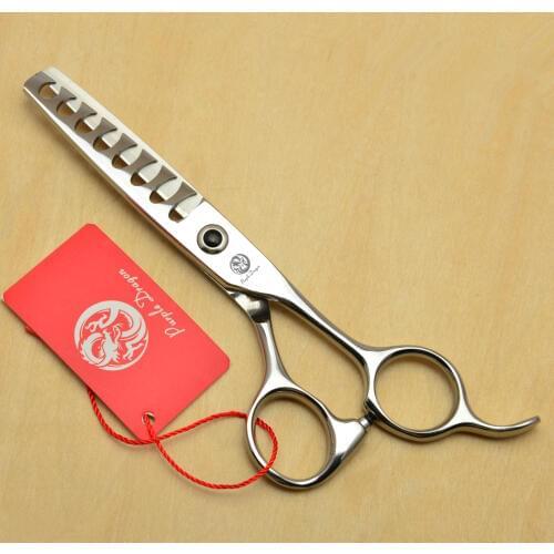 6'' Purple Dragon JP 440C Professional Human Hair Scissors Thinning Scissor Hairdressing Shears 8 Teeth 50% Thinning Rate Z2004