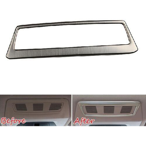 BBQ@FUKA Auto Car Top Roof AC Air Vent Outlet Panel Frame Cover Trim Stainless Steel For BMW 5 Series 2014 Interior Mouldings