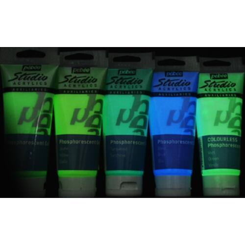 Pebeo Acrylic Glowing/Luminous Paints/Pigments 100ML Acrylics Auxiliaries Phosphorescent Gel Fluorescent DIY Drawing Supplies