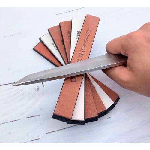 Natural corundum sharpening whetstone with base sharpener for kitchen knife professional outdoor small Fixed angle sharpener