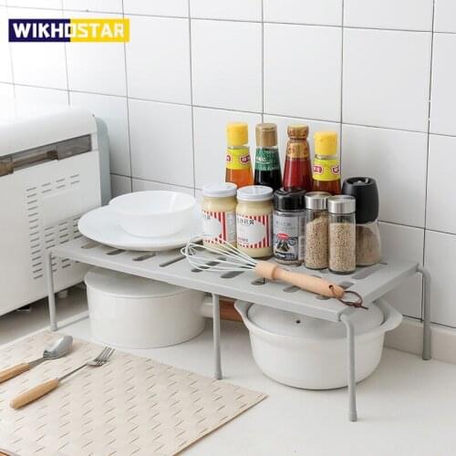 Adjustable Kitchen Storage Shelf Closet Organizer Spice Bottle Rack Space Saving Cabinet Shelf Kitchen Accessories
