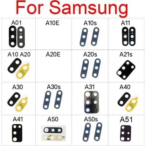 2pcs Back Rear Camera Glass Lens For Samsung A01 A10E A10S A11 A10 A20 A20E A20S A21S A30 A30S A31 A40 A41 A50 A50S A51 Parts