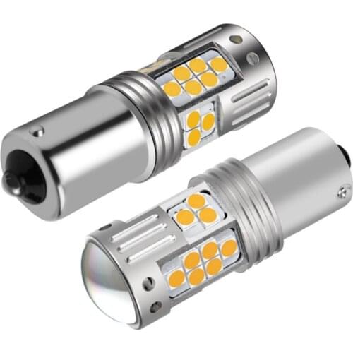 2PCS 1156PY 7507 PY21W BAU15S Super Bright LED Bulbs Car Rear Direction Indicator Lamp Auto Front Turn Signal Light Amber Yellow