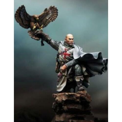 Unassambled 1/24 75MM ancient warrior Middle Ages Guardian of Heaven 75 mm Resin figure miniature model kits Unpainted