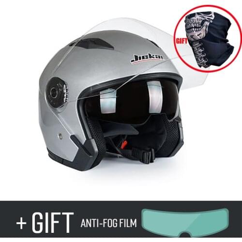Motorcycle Half Face Vintage Helmet Anti fog Dual Lenses Capacete Para Motocicleta Cascos Moto Jiekai city road Scooter helmets