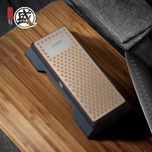 MITSUMOTO SAKARI Japanese Double-sided Diamond sharpening stone For Ceramic Knives With Non-Slip rubber and Gift box