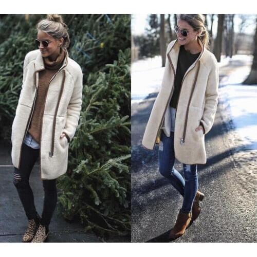 YINGAICONG Women's Coats With Zippers