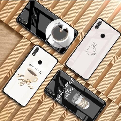 Coffe make life better Tempered Glass Phone Case For Huawei P20 P30 P40 P40 Lite Pro Psmart Mate 20 30 Cover Shell