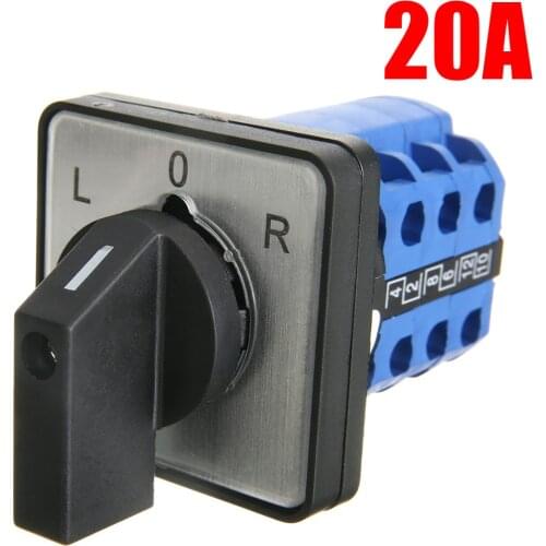 1pc Rotary Cam Changeover Switch L-0-R 20A/32A Electric 3 Position Cam Switch Control Panel Mounting