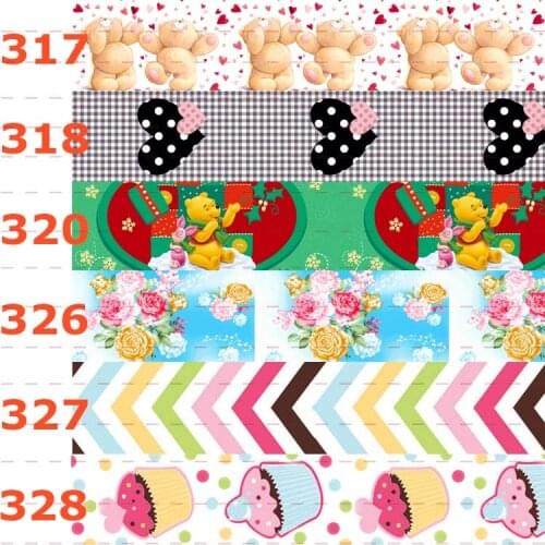 10yards - different sizes -Cartoon pattern Grosgrain ribbon -Cartoon bear/cute pattern printed ribbon