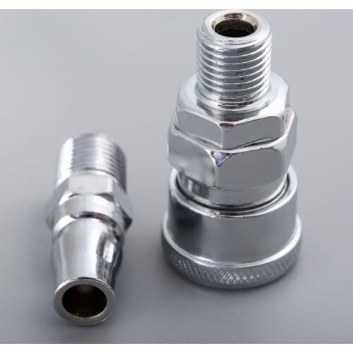 2Pcs/kit SM20+PM20 Pneumatic Parts Euro Air Line Hose Compressor Connector Quick Release 1/4" BSP Male Thread Coupler Tools