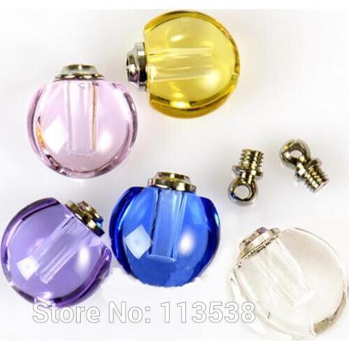 200pieces 13.5*13.5*8mm Small apple shape glass necklace pendants Glass Crystal perfume bottle name on rice pendant charms