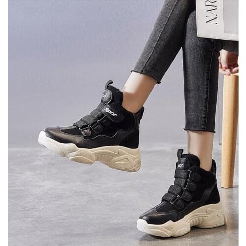 2021 New Design girls fashion snow fur half boots womens casual winter outdoor flat black cool nice warm school size 40 39 #P67