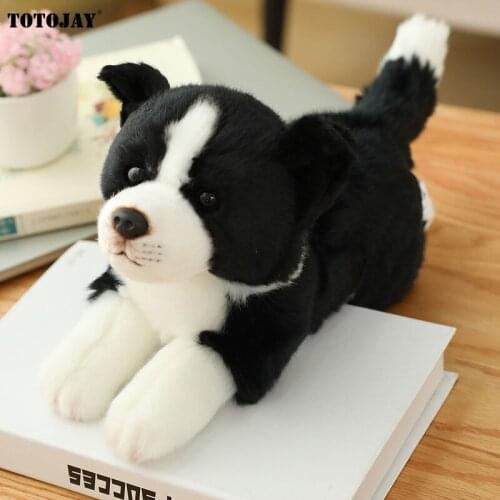 34CM High Quality Simulation Border Collie Puppy Plush Toys Stuffed Soft Animal Dog Dolls For Children Kids Home Decor Xmas Gift