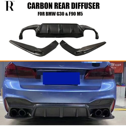 3D Style Carbon Fiber Rear Bumper Diffuser for BMW F90 M5 G30 G31 Sedan & Wagon 520 530 540 550 M Sports 2017 UP