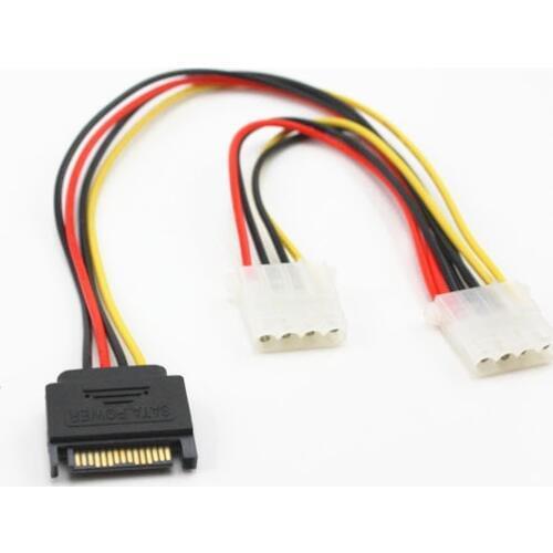 4P Female to 4P Female+SATA 15P Male 20CM/30CM cable