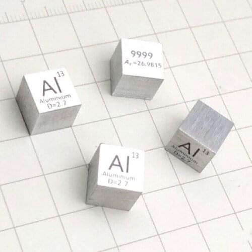 5pc 99.95% High Purity Aluminium AI 2.7g Carved Element Periodic Table 10mm Cube