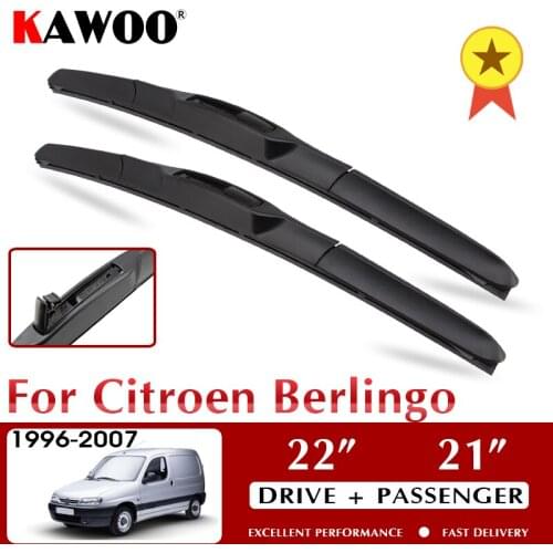 KAWOO Wiper Car Wiper Blades For Citroen Berlingo 1996-2007 Windshield Windscreen Front Window Accessories 22"+21"LHD RHD