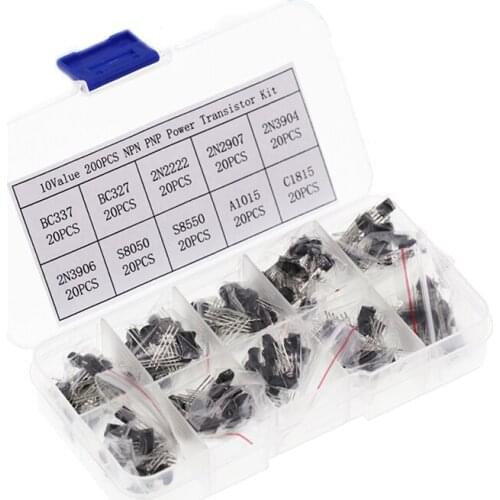 BC337 BC327 2N2222 2N2907 2N3904 2N3906 S8050 S8550 A1015 C1815 10Values*20pcs=200/set Transistors Box Pack Transistor kit TO-92