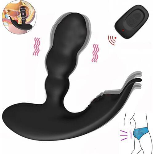 Wireless Remote Vibrating Anal Plug Male Prostate Massage Waterproof USB Charging Anal Stimulator Vibrator Adult Sex Toy for Men