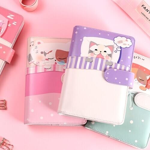 A5a6 Loose Leaf Hand Book Notebook Student Stationery Cute Cat Creative Cartoon Notebook