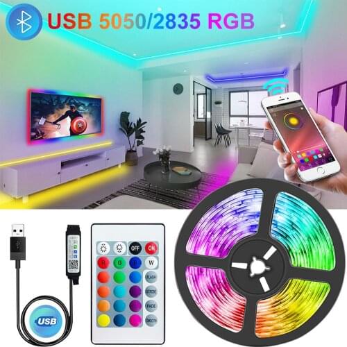 Bluetooth USB Led Strips Lights RGB 5050/2835 Led Lighting Lamp Light Phone APP Control For TikTok Lights TV BackLight Party