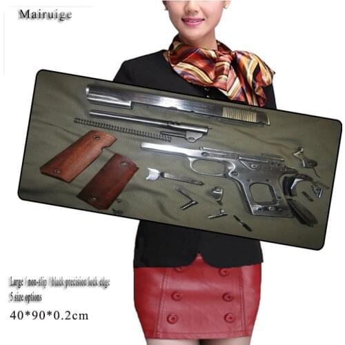 Mairuige Shop Gun Large 900*400mm Speed Locking Edge Keyboards Mat Rubber Gaming Mousepad Desk Mat for Cs Go DOTA2 LOL gamer