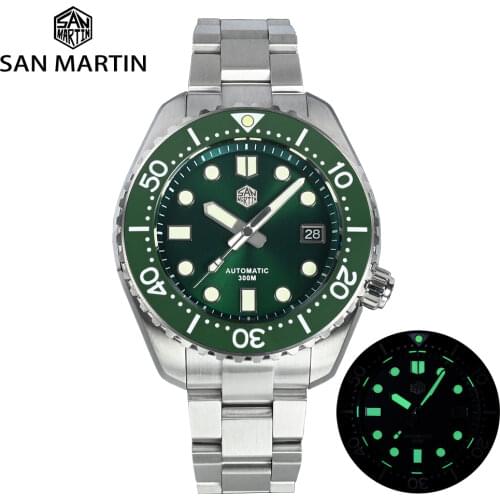 San Martin Diver Watch MM300 NH35 Automatic Mechanical Men Watch Luxury Sapphire Glass Ceramic Bezel Super Luminous 300m Watches
