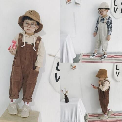 Baby Overalls Toddler Winter Clothes Kids Boys Girls Velvet Warm Overalls 2019 New Toddler Corduroy Suspender Pants Kids Trouser