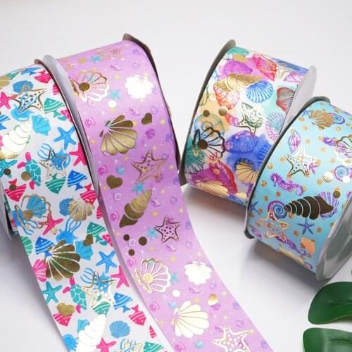 Designer custom ribbon 3 inch 75 mm printed holographic ribbon foil ribbon 50 yard