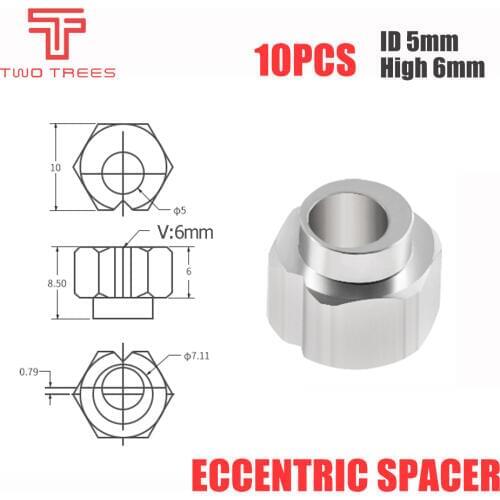 10pcs 6mm Eccentric Spacer apply V-Slot rail V-Wheels for Reprap 3D printer OX/Shapeoko CNC DIY parts print printed