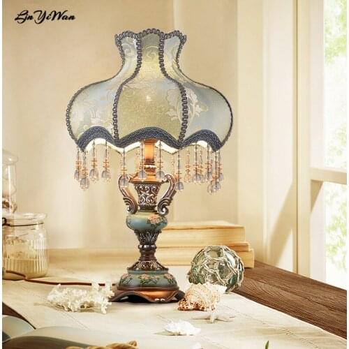 European bedside lamp warm desk lamp bedroom creative luxury American retro simple modern night lamp wedding table lamp