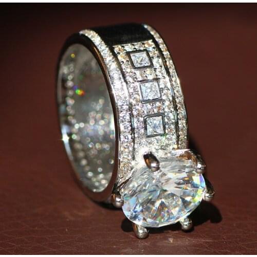 YaYI Fine Jewelry Fashion Princess Claw Set Cut White Cubic Zirconia Silver Color Engagement Wedding Party Lovers Gift Rings