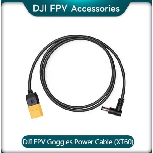 DJI FPV Goggles Power Cable (XT60) to DC power cable connects the DJI FPV Goggles to the battery for DJI FPV Goggles V2