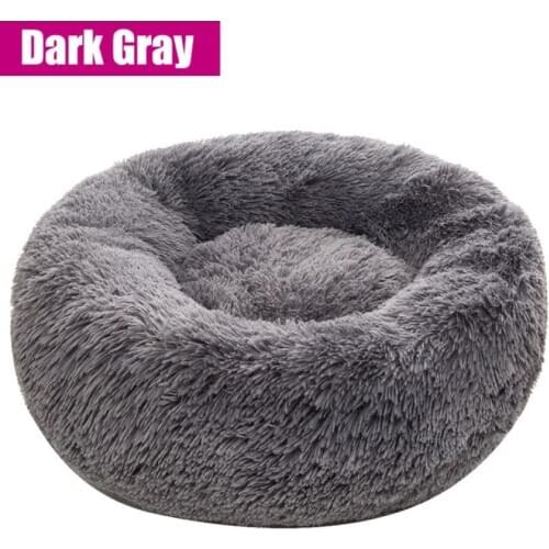 Round Plush Dog Bed Winter Warm Sleeping Plush Dog Kennel Cat Mats Puppy Cushion Mat Dog Cat Supplies