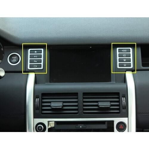 Multifunction Media Button Decorative Frame Sticker 2pcs For Land Rover Discovery Sport 2015 2016