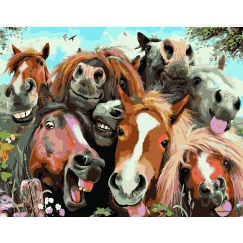 DIY 40X50 Oil Painting By Numbers Active animals paint by numbers On Canvas Home Decor Digital Painting chrismas