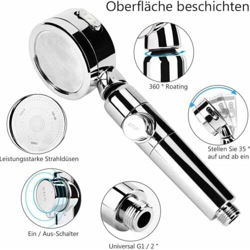 Universal Hand Shower High Pressure Shower Head Shower 3 Modes With Stop Button Water Saving For Home Hotel Bathroom Sprayer