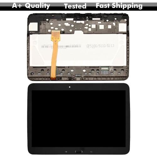 Full LCD Display Digitizer Screen Touch Panel Assembly + Frame For Samsung Galaxy Tab 3 GT-P5210 P5210 P5200 LCD