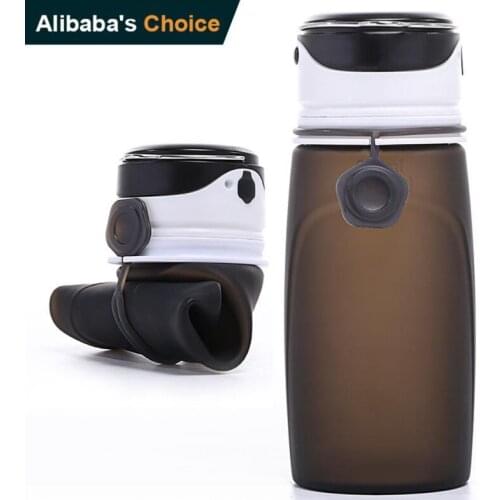 Portable 550ml Silicone Water Bottle Travel For Sport Camping Hiking W/ Flash Light Call For Help Outdoors Features