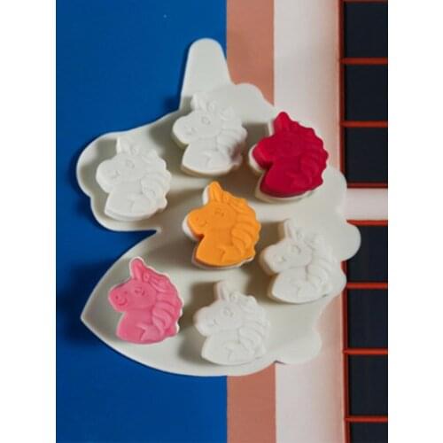 Cute Creative Unicorn Head Soap Candle Silicone Mold DIY Fondant Cake Chocolate Candy Mold Supplies Handmade Soap Jelly Mold