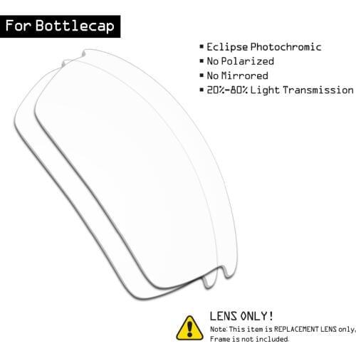 SmartVLT Sunglasses Replacement Lenses for Oakley Bottlecap - Eclipse Grey Photochromic